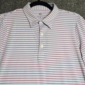 Renwick Long Sleeve Polo Shirt Women M Performance Golf Shirt Blue Red‎ Striped